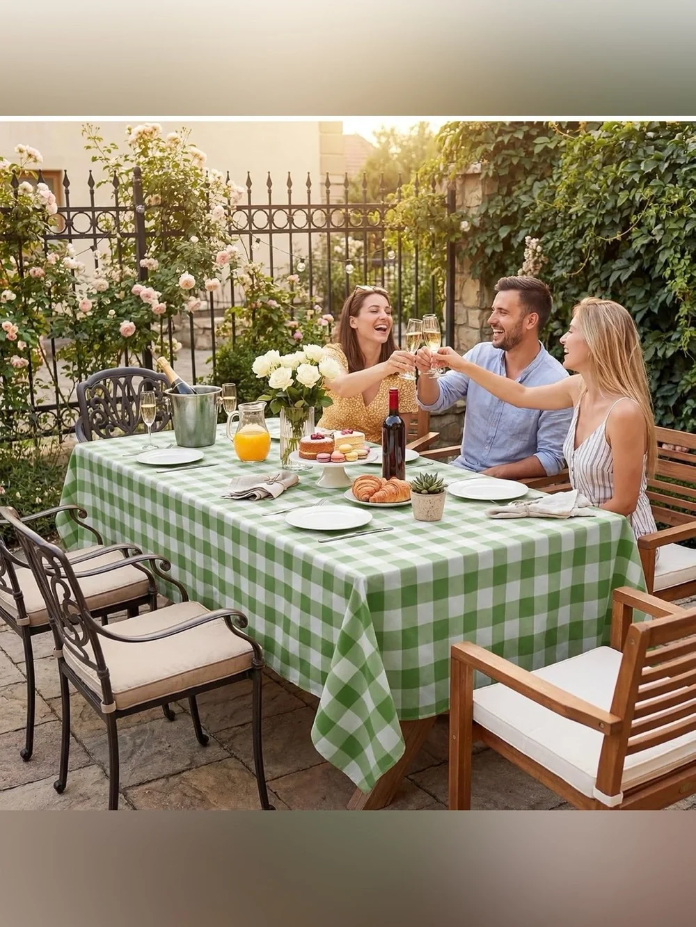 Softalker Gingham Checkered Tablecloth Rectangle
